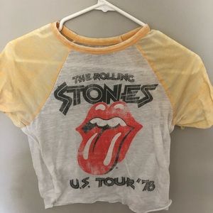 American Eagle Rolling Stones Cropped Tee
